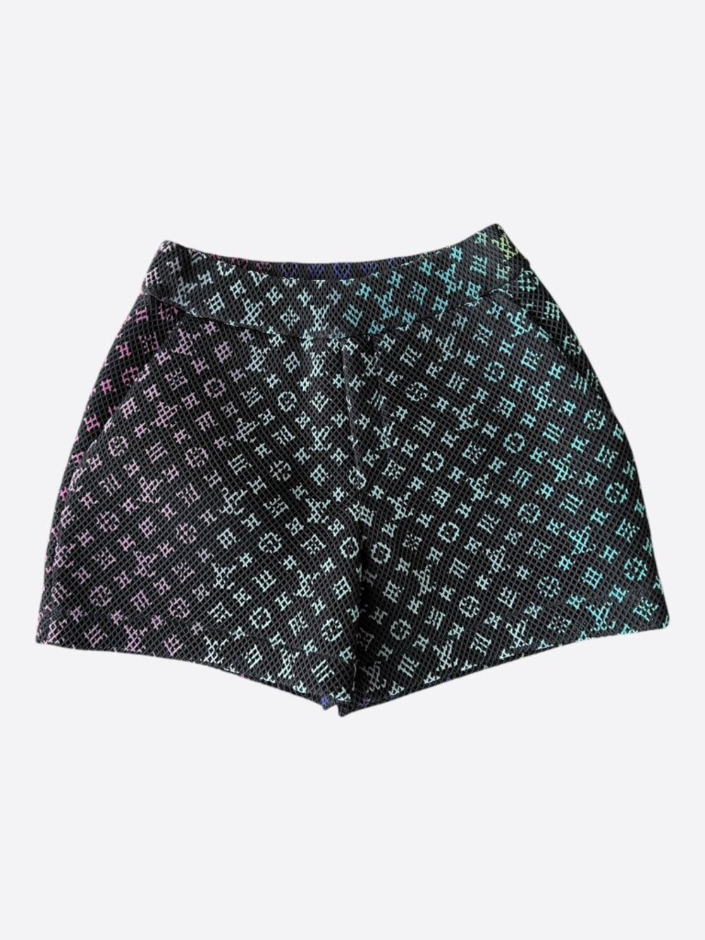 Louis Vuitton Black Rainbow Monogram Mesh Shorts